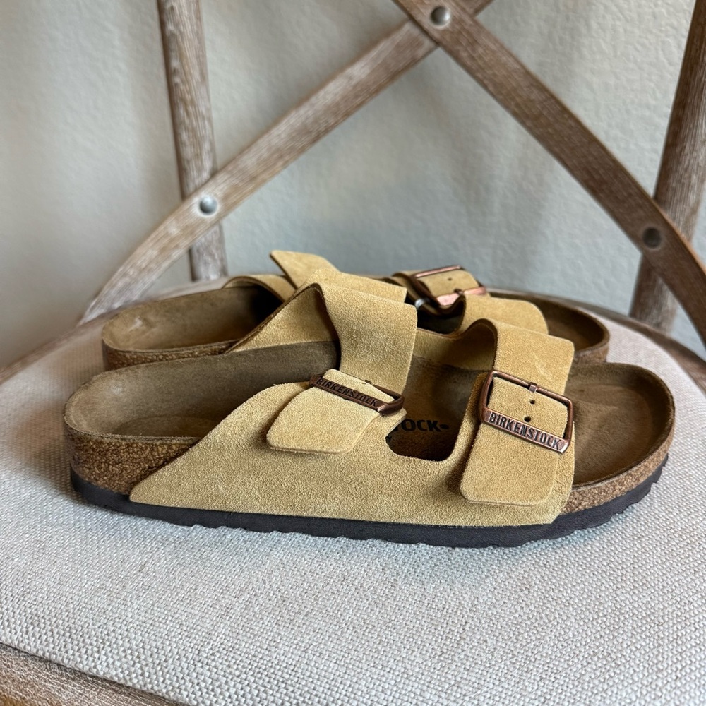 Birkenstock Arizona Suede Leather Sandals latte cream - Picture 3 of 8